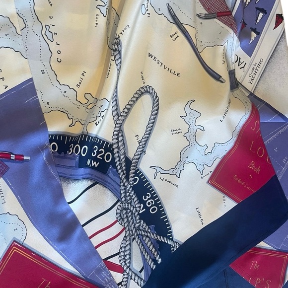 Vintage Ralph Lauren Silk Nautical Scarf Print Wrap Skirt Yacht 90s 8 EUC - Picture 11 of 12